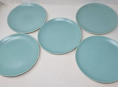 Buy 5 X Vintage Poole Pottery Twin Tone Green And White  23 Cm Plates • 19.99£