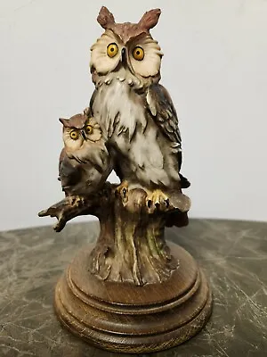 Buy GIUSEPPE ARMANI FIGURINE BIRD Two Owls On A Branch. Medium Size • 34£