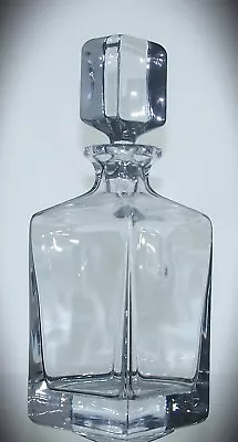 Buy Contemporary Heavy Plain Lead Crystal Glass Whisky  Spirit Decanter - 26cm • 25£