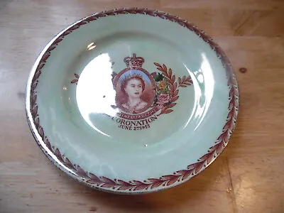 Buy MALING COMMEMORATIVE CORONATION 1953 GILDED SMALL PLATE 16cm - GREAT CONDITION • 10£