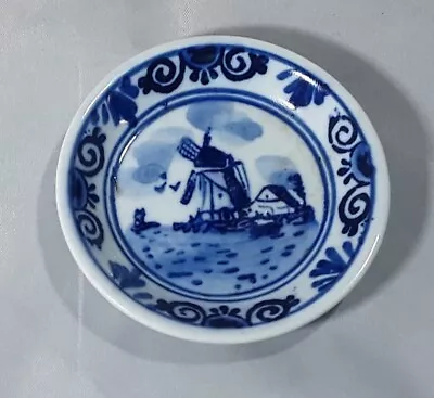 Buy Delfts,  Small Miniature, Plate/ Dish, Hand Painted, Blue And White, 6cm  • 10£