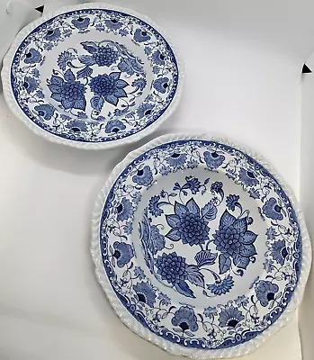 Buy Adams Wedgewood Blue Butterfly Ironstone Pottery China Bowls Blue And White • 14.99£