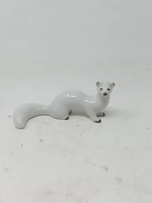 Buy Vintage Porcelain White Weasel Figurine Made In USSR • 9.99£