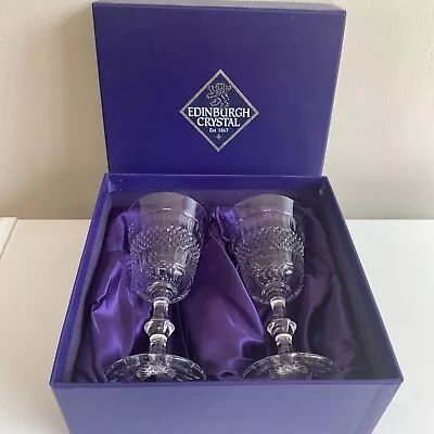 Buy 2 X Vintage Edinburgh Crystal Glass Highland Port Sherry Liqueur Glasses 14cm • 19.95£