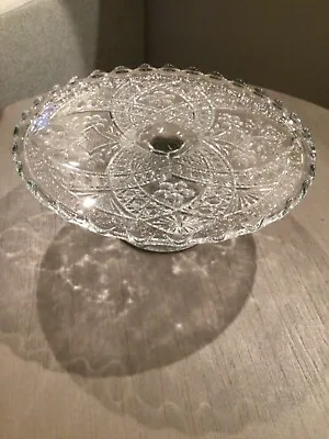 Buy Cut Glass Cake Stand With Flower Design • 19.46£