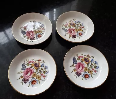 Buy Royal Worcester Fine Bone China ~ Set Of 4 Floral Pin Trays / Coasters ~ VGC • 5£