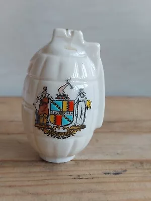 Buy Carlton Ware  Crested China - WW1 Arcadian Crested China Mill Grenade Birmingham • 55£