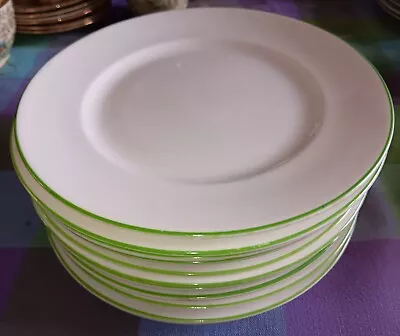 Buy Foley China Green  Rim Set Of 11 Side Plates 6.25in • 5£