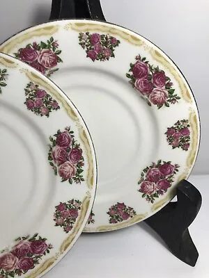 Buy Faberware Bread Butter Plates 6.25” “Sydney Roses” #4092 Set Of 2 EUC • 15.44£