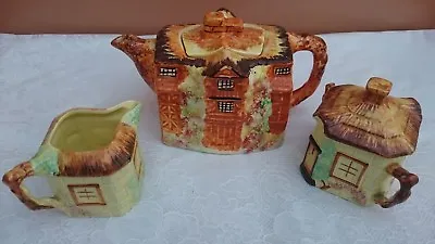 Buy Arthur Wood Cottage Design Tea Pot, Milk & Sugar Dish – Circa 1950 • 19.99£