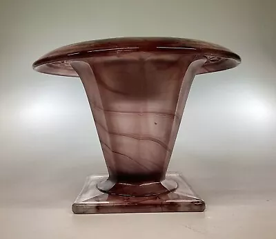 Buy Davidson Purple Cloud Glass Vase Scarce Model 278D With Premier Support Art Deco • 120£
