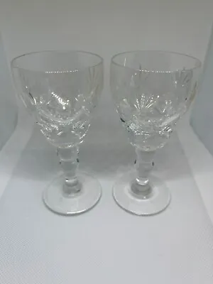 Buy Vintage Set Of 2 Small Crystal Wine, Port, Sherry Glasses 11.5 Cm Tall • 7£