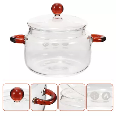 Buy  Glass Saucepan Heat-resistant Stovetop Pot With Lid Glass Cookware For Pasta • 16.38£