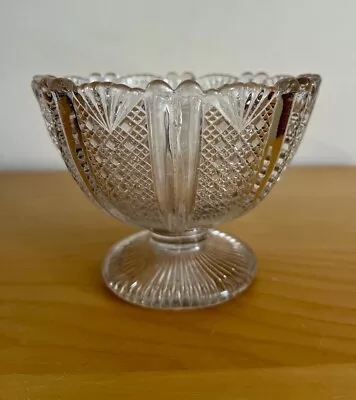 Buy Vintage Cut Glass Pedestal Sugar/Sweet Bon Bon Bowl • 4£