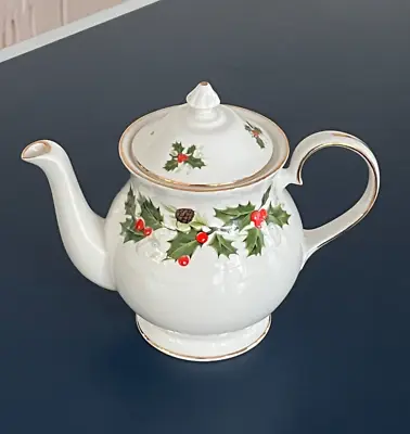 Buy Htf Royal Grafton England Fine Bone China  Noel  Holly Christmas 5 Cup Teapot • 66.22£