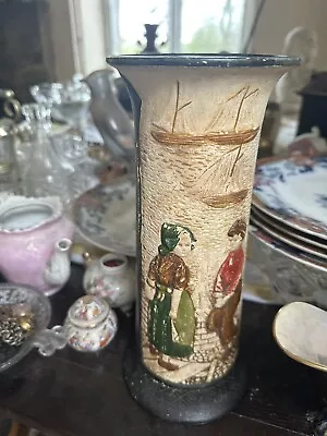 Buy Vintage / Antique Old Bretby Flower Vase With Dutch Scene • 10£