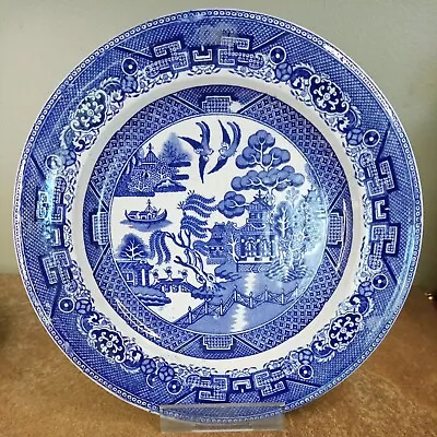 Buy Antique, 1860s, Primavesi & Sons, Blue Willow Pattern 23.5cm Dinner Plate • 8.95£