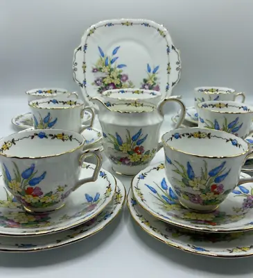 Buy Crown Staffordshire China Tea Set F15351 Antique Floral Gilt Art Deco 20pc • 70£