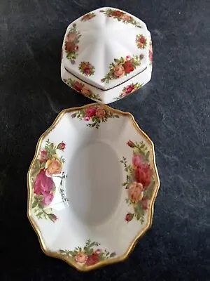 Buy Vintage Royal Albert Fine Bone China Old Country Roses - Two Trinket Boxes 1962 • 14.50£