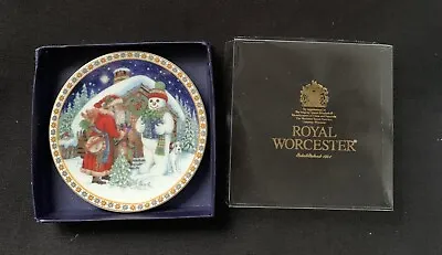 Buy ROYAL WORCESTER Coaster Pin Dish Santa & The Snowman By Sue Scullard • 5.25£