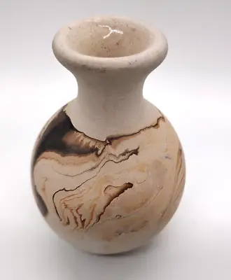 Buy Nemadji Pottery Art Pottery Bud Vase Brown, Orange Earth Tones Swirl USA, Marked • 15.40£
