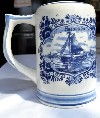 Buy Heineken Vintage Ceramic Beer Tankard Stein Blue Delft  Style Royal Cauldon • 11.50£