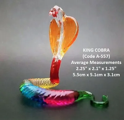 Buy Glass SNAKE Glass REPTILE Glass KING COBRA Coloured Glass Figure Glass Ornaments • 6.59£