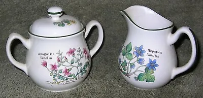 Buy Florabunda Prinknash Pottery Gloucester England Sugar Bowl W Lid & Creamer  • 18.94£