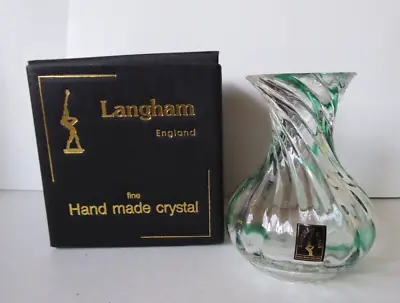 Buy Vintage Langham Art Glass Vase Labelled Boxed • 15£