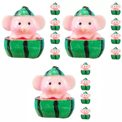 Buy  15 Pcs Small Watermelon Elephant Animal Ornaments Miniature • 9.99£