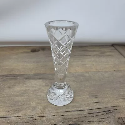 Buy Cut Crystal Glass Clear Bud Vase Decorative Apx 16cm Tall Vintage • 9.99£