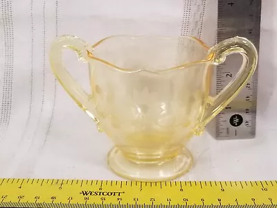 Buy Vintage Depression Glass  Yellow Sugar Bowl  With Flowers • 18.97£