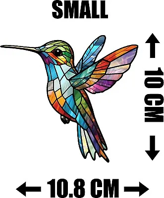 Buy Decorative Hummingbird Stained Glass Effect Static Cling Window Sticker Gift • 3.49£