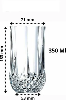 Buy Set Of 6 Highball Tall & Diamond Glasses Drinking Water Juice Tableware Tumblers • 14.67£
