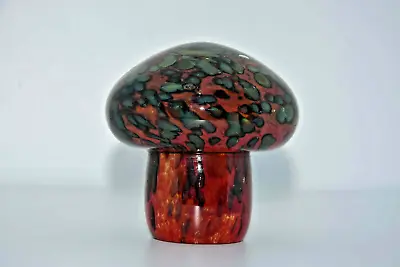Buy Mdina Red Brown Glass Mushroom Hand Blown Paperweigh • 22£