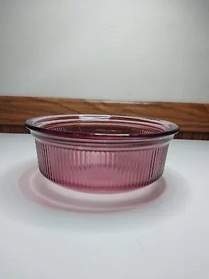 Buy Corning Ware Pyrex Vision USA Cranberry 1 Pint 450ml Glass Souffle' Bowl • 12.30£