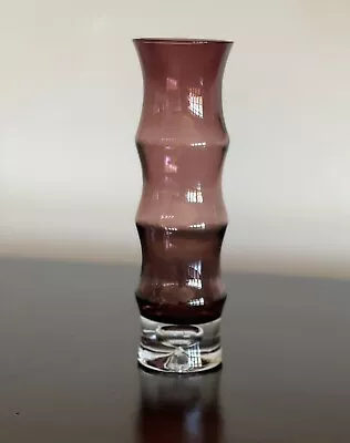 Buy Vintage MCM Bo Bogstrom Style Handblown Amethyst Glass Vase • 17.28£