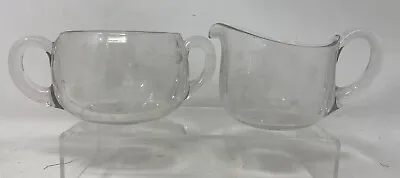 Buy Princess House Etched Crystal Heritage Creamer And Open Sugar Bowl Set Of 2 • 9.54£