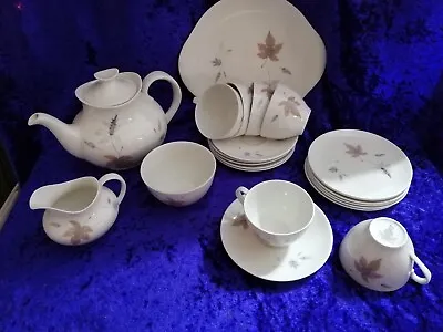 Buy Royal Doulton Tumbling Leaves C1959 6 Place Tea Set With Teapot Sugar & Cream • 40£