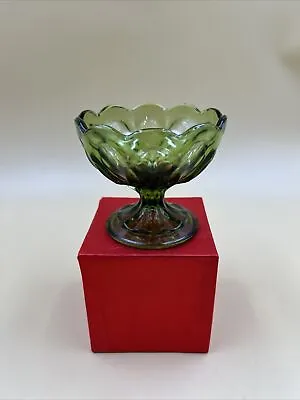 Buy Vintage Anchor Hocking Glass Compote Or Pedestal  Fairfield Avocado Green • 9.51£