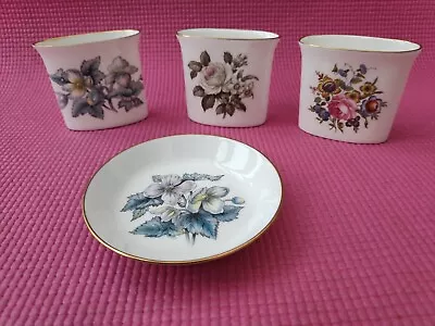 Buy Collection Of Royal Worcester Fine Bone China C51 Trinket Pots & Pin Dish • 19.99£