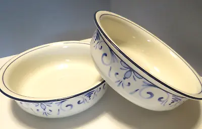 Buy 2 Lenox CHINASTONE Coup Soup Cereal Bowls 6-1/4  Country Blue Pattern • 23.70£
