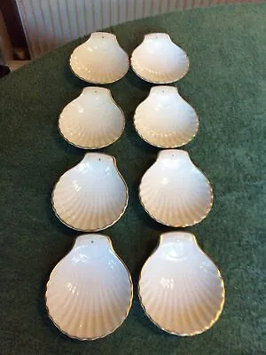 Buy Royal Worcester White And Gold Shell Dishes X 8 - Excellent Condition • 5£