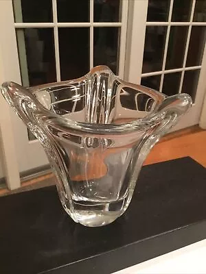 Buy Vintage DAUM France Heavy Crystal Modernist FREE FORM Organic Vase 6  SIGNED • 113.04£