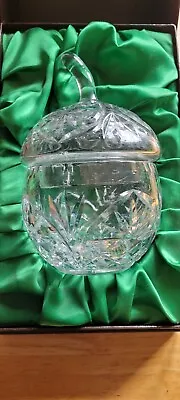 Buy Vintage  Lead Cut Crystal Glass Preserve Jar With Lid - Acorn Shape  • 7£
