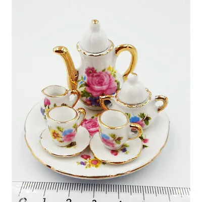 Buy Dolls House 1/6 Scale Miniatures Lot Porcelain Tea Set Teapot Cups Accessories • 9.59£