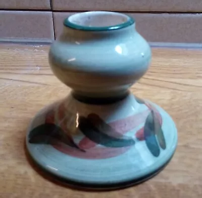 Buy Vintage Jersey Pottery Candle Holder Candlestick 5.5cm Green Hand Painted Signed • 7.50£