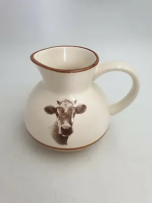 Buy Jersey Pottery Handmade & Decorated Milk Jug Brown Cow Head Cream Brown Trims • 14.99£