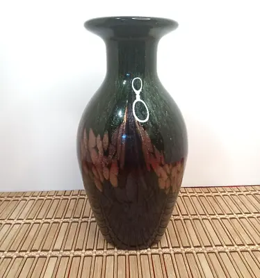 Buy Glass Vase Glitter Art Black, Green, And Purple Beautiful 9   Tall • 13.44£