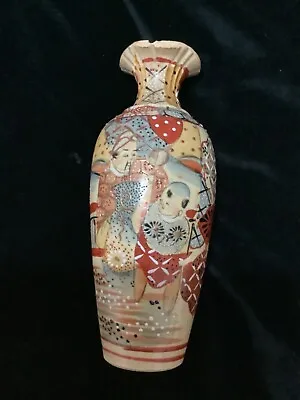 Buy Oriental Vase Buddha Antique 1880s Japanese Hand Painted Vgc Minor Flaw • 5£